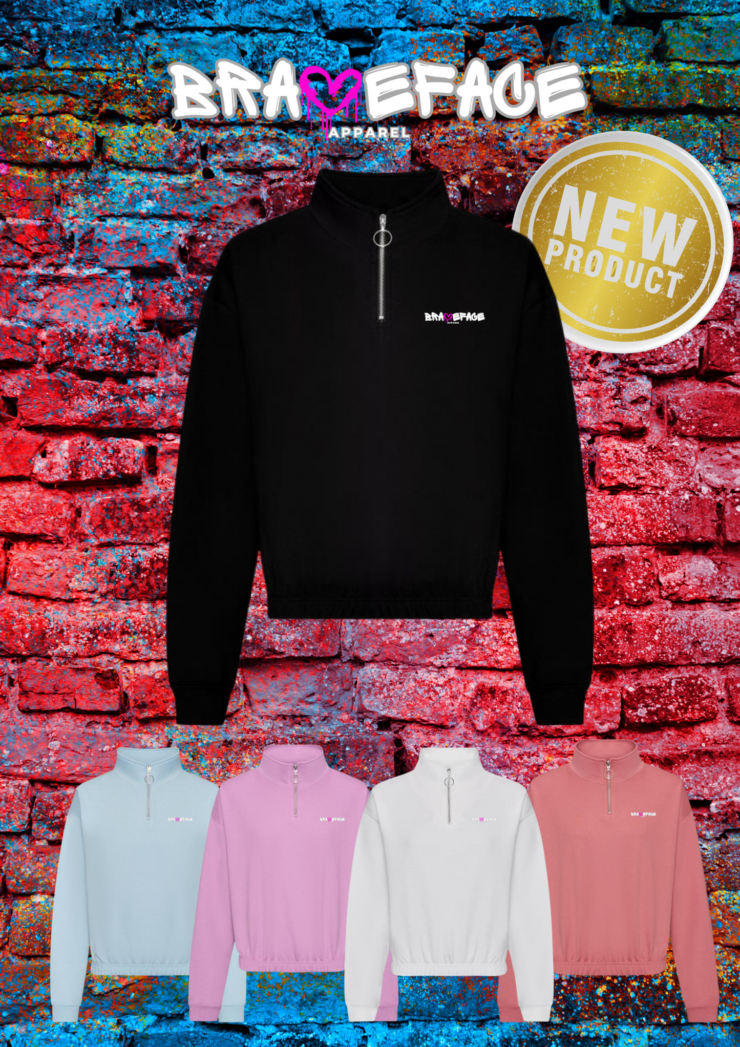 Ladies Cropped Zip Sweatshirt